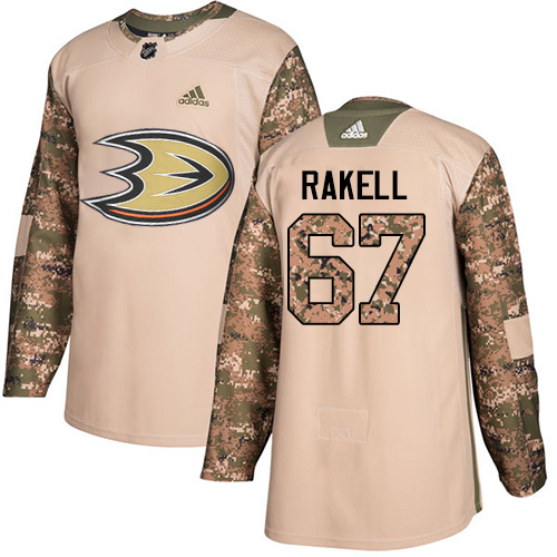 Adidas Ducks #67 Rickard Rakell Camo Authentic Veterans Day Youth Stitched NHL Jersey